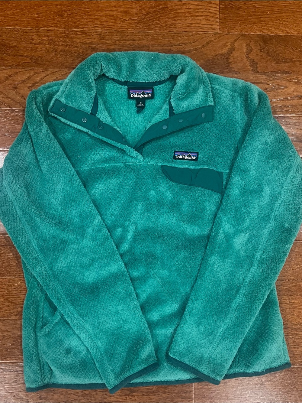 Patagonia Teal Pullover Fleece Snap-Top